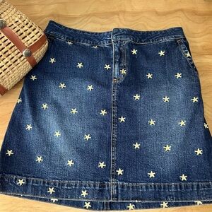 Vintage Lilly Pulitzer Embroidered Starfish Denim Miniskirt